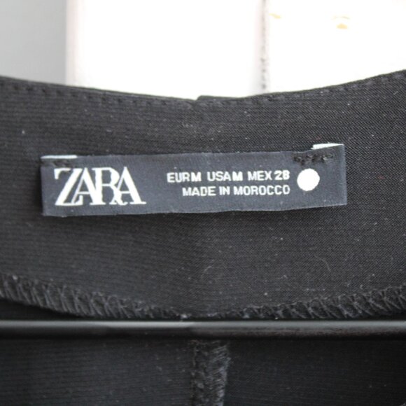 Zara Women's Black Gold Buttoned Short Sleeve Shift Mini Dress Size Medium - Picture 5 of 7